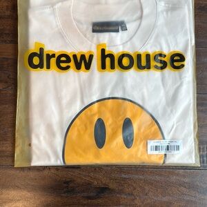 Drew House White Tee with Yellow Smiley